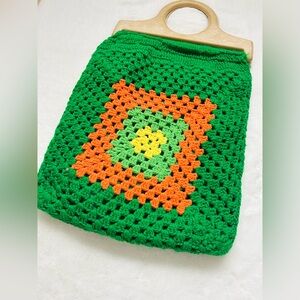 VINTAGE Groovy Crochet Purse